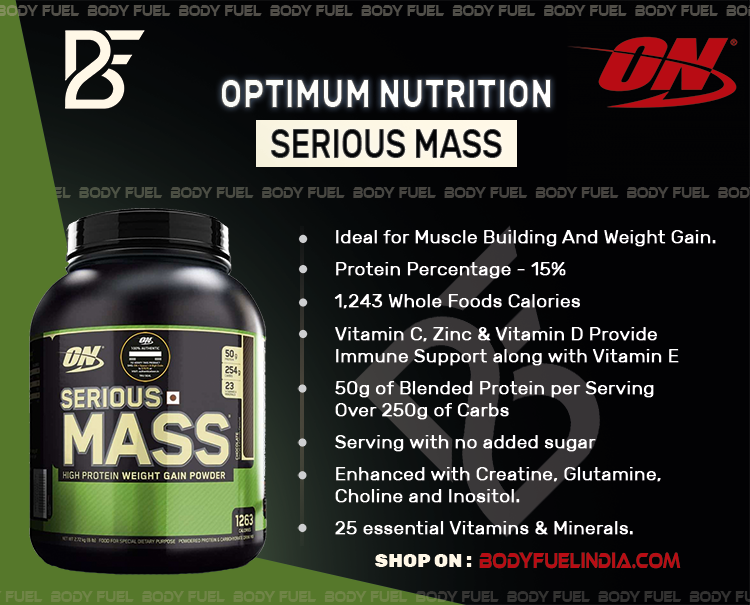 Optimum Nutrition Serious Mass Gainer, Gainers, Body Fuel India